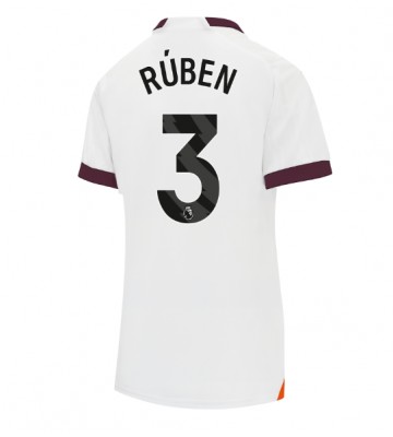 Manchester City Ruben Dias #3 Koszulka Wyjazdowych Kobiety 2023-24 Krótki Rękaw
